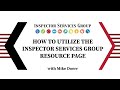 How to utilize the inspector services group resource page