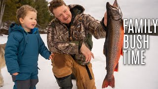 Family Camping NorthernStyle, a Winter Camping & Ice Fishing Adventure with the Kids