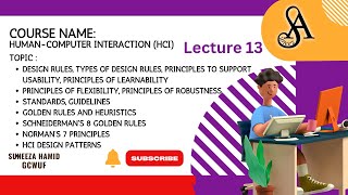 Human Computer Interaction| Lecture 13 | IT GCWUF | Suneeza