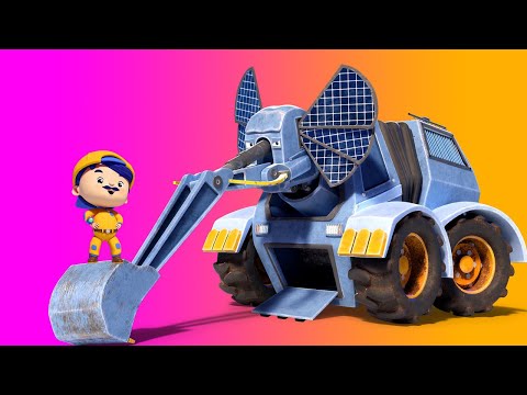 Animacars - Cel mai mare elefant - desene cu animale - desene pentru copii cu camioane si animale