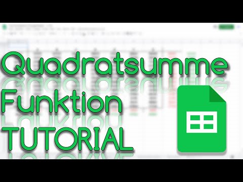 Quadratsumme Funktion - Google Sheets Tutorial
