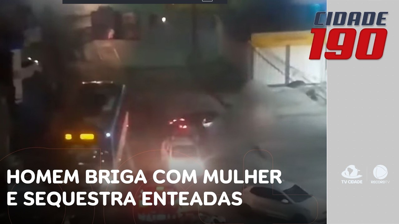 Homem briga com mulher, sequestra enteadas e acaba preso; vítimas pularam de carro | Cidade 190