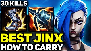 How to Carry 1v9 Jinx Gameplay - RANK 1 BEST JINX IN THE WORLD! | Season 14 League of Legends