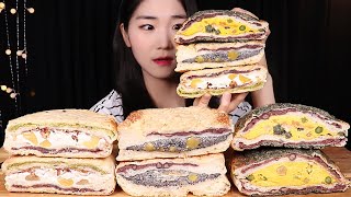 SUB)꾸떡쫀득한 투떰즈업 대왕 맘모스빵 먹방 Giant Mammoth Cream Bread MUKBANG ASMR Desserts クリームパン ケーキ kue roti krim