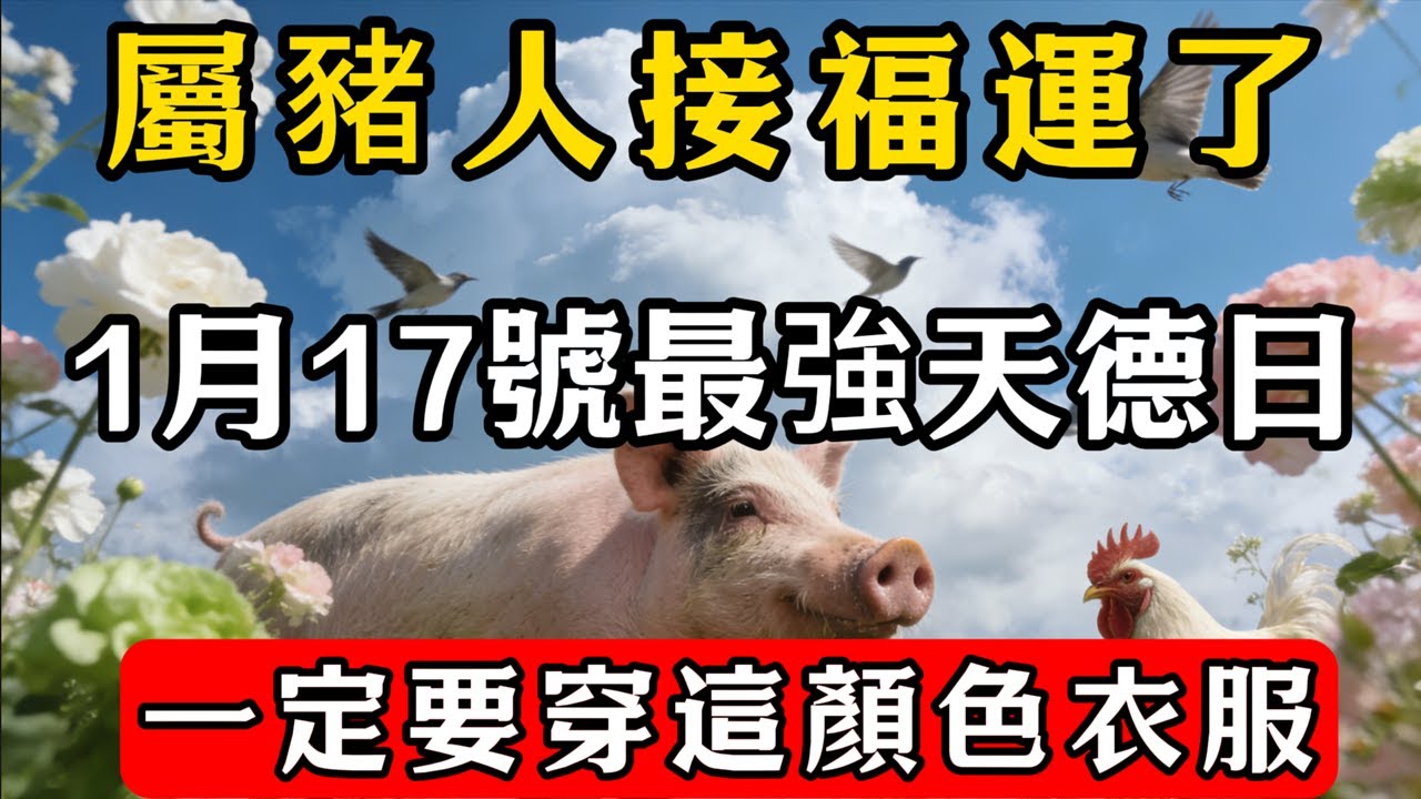 生肖豬必看！百年難遇，明天2026年1月17號，一定要記得穿這個顏色的衣服，菩薩保全家連旺20年！