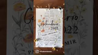 Novo calendário 2022 - para imprimir #shorts Novo calendário 2022 - para imprimir #shorts