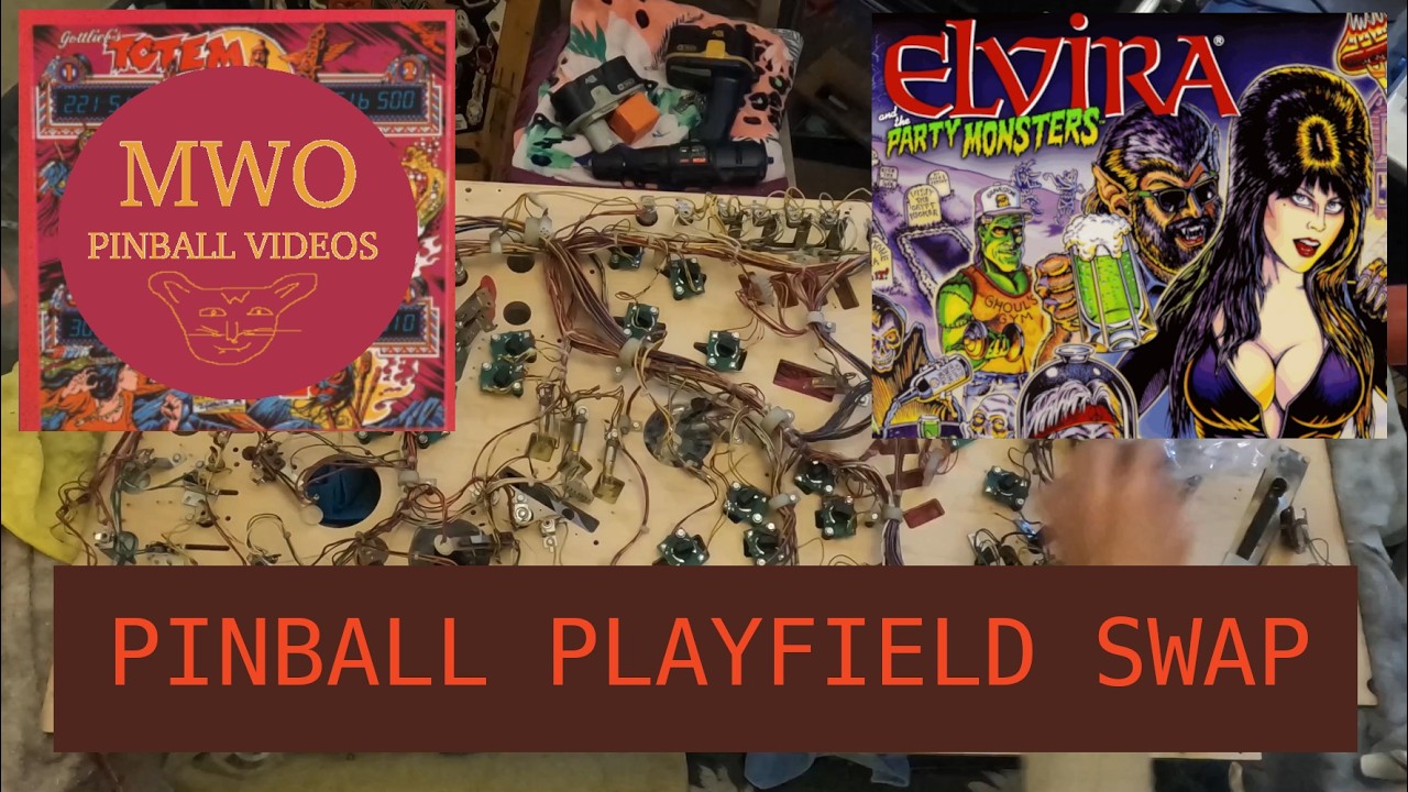 Pinball Playfield Swap Timelapse - Elvira and the Party Monsters