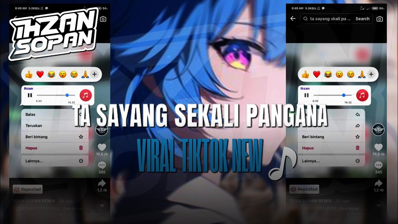 DJ TA SAYANG SEKALI PANGANA BOOTLEG NEW VIRAL TIKTOK TEAM SOPAN - IHZAN SOPAN RMX