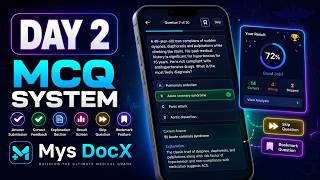 Building My Medical QBank App | Day 2 — MCQs, Results, Skip & Bookmark
