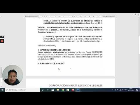 MODELO DE SOLICITUD DE SUSCRIPCIÓN DE ADENDA PARA CONTRATO CAS  INDETERMINADO - YouTube