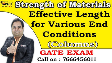 Effective Length for Various End Conditions (GATE) | Columns | Strength of Materials #gateexam