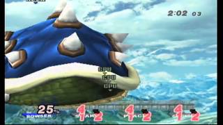 Super Smash Bros Brawl Hack - FFA Growing Bowser vs Five Night a Freddy's Team