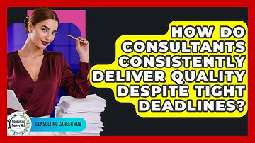 How Do Consultants Consistently Deliver Quality Despite Tight Deadlines? - Consulting Career Hub