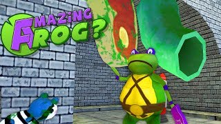 Teenage Mutant Ninja Turtle Frog Finds Zombie Steak in Secret Sewers! - Amazing Frog Gameplay