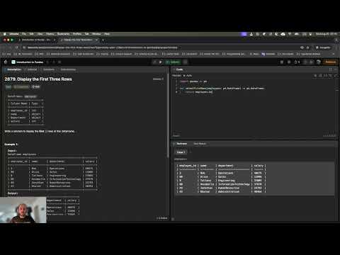 LeetCode, intro to pandas, 2879. Display the First Three Rows
