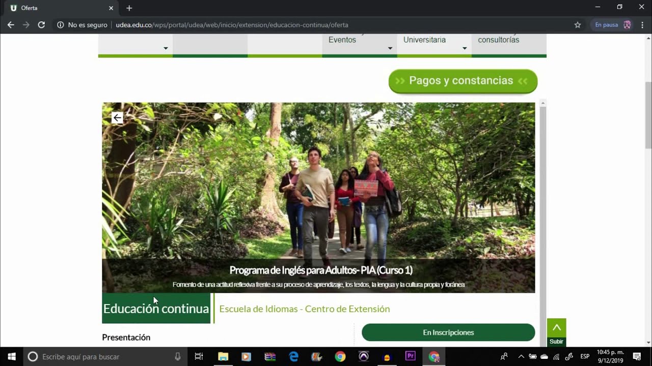 Tutorial de inscripción para los cursos de Extensión Idiomas UdeA YouTube