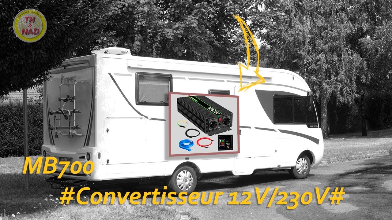 ANTARION Convertisseur de tension Pur Sinus 1000W 12V/230V Camping-Car