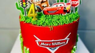RED SOFT ICING Lightening Mcqueen Cake!! #cars screenshot 5