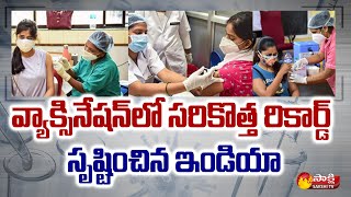 India COVID-19 Vaccination Drive Sets 200 Crores Dose Record in Just 18 Months | Sakshi TV