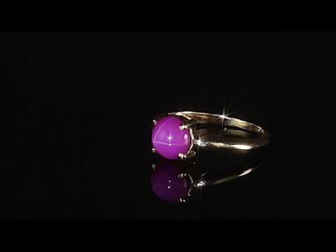14K Yellow Gold Natural Cabochon 1.6CT STAR RUBY ring Size 5 1/2