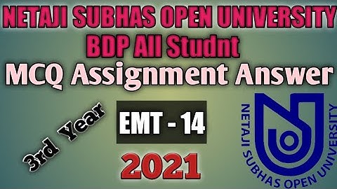 NSOU BDP EMT - 14 Assistant submission Exam Answer sheet for Third year