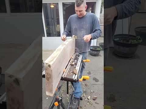 How to remove bark from a live edge slab
