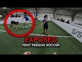 Trash talker gets exposed in indoor soccer  first person football  soccer pov indoor soccer