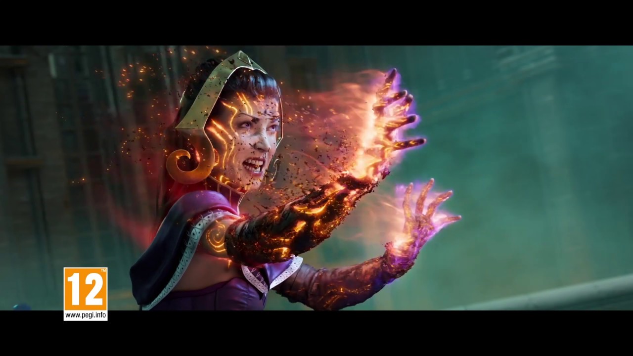 Logo MTG Arena WAR Trailer EN PEGI 15 MTGA - Magic: The Gathering, War of the Spark, MtG Arena advert.
