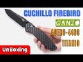 Cuchillo Navaja Ganzo Firebird F7563-CF Titanio Negro UnBoxing