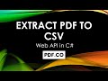 How to Extract PDF to CSV in C# using PDFco Web API