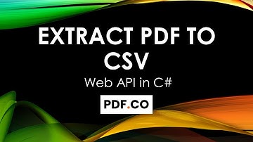 How to Extract PDF to CSV in C# using PDFco Web API