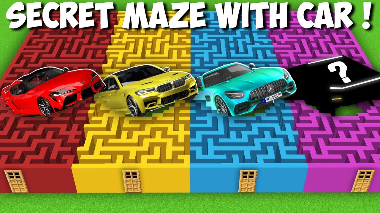 I Found SECRET MAZE with SUPERCARS in Minecraft ! SECRET CAR MAZE !