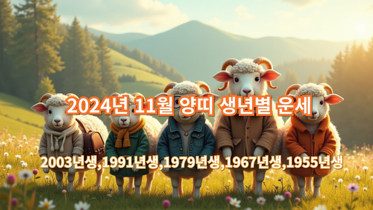 2024년 11월 양띠 생년별 운세 , 개운 방법, 이전달과 달라지는점 - YouTube