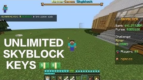 HOW TO GET UNLIMITED NETHERGAMES SKYBLOCK KEYS 💵💵 | NETHER GAMES |