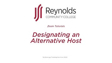 Zoom: Designating an Alternative Host