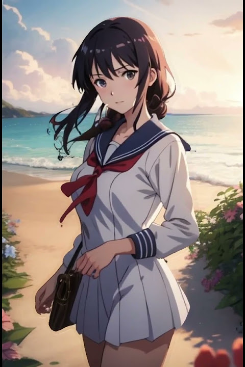 Evening at the beach #anime #ai #sailor #sailormoon #cosplay #uniform #beach #animeedit #fypage