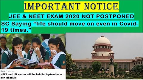 SUPREME COURT CANCELLED PETTITION| NEET & JEE WILL NOT BE POSTPONED| UGC| SUPREME COURT| NEET| JEE