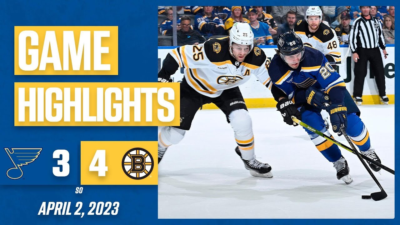 Game Highlights: Bruins 4, Blues 3 (SO) - YouTube