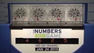 Midday Numbers Game Drawing: Saturday, January 24, 2015