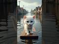 A kitten saved a baby in a flood disaster.