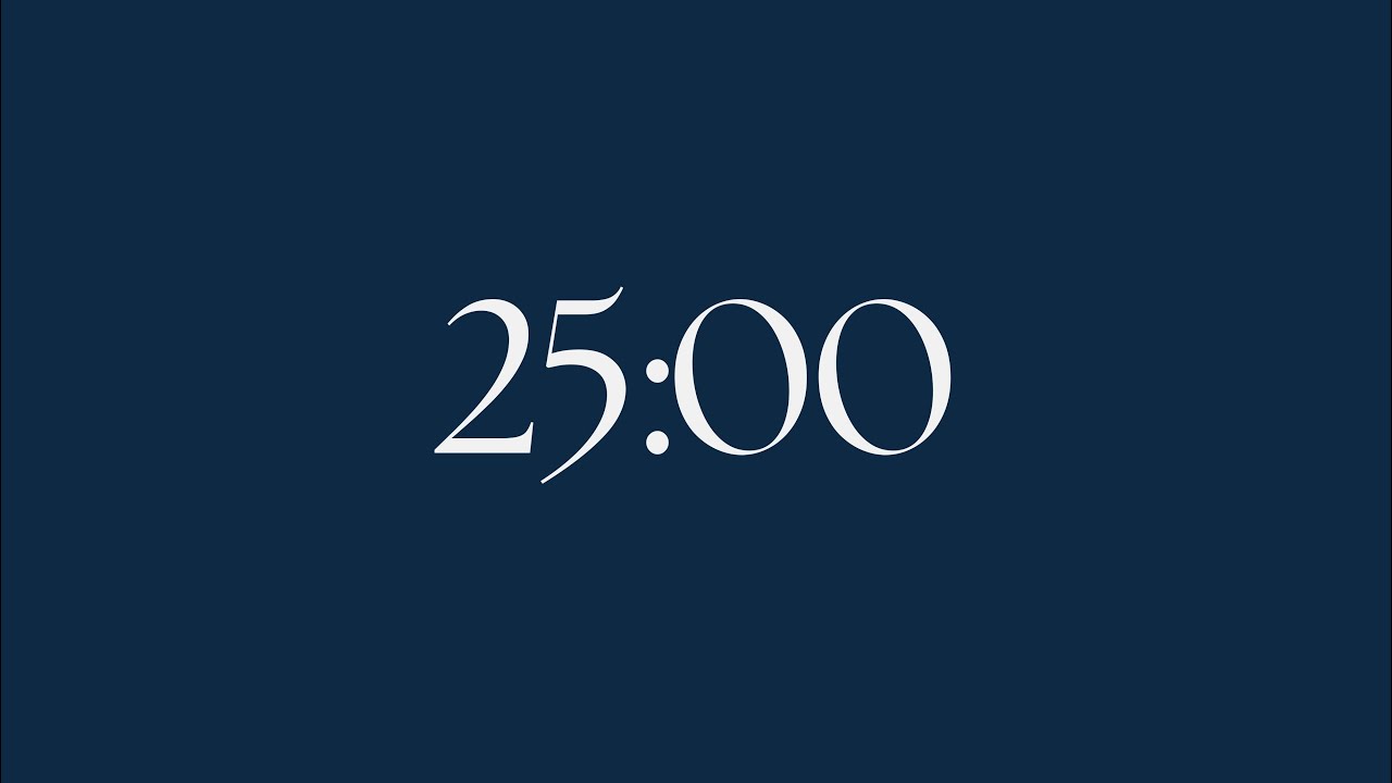 25 Minute Study Timer – Deep Focus, No Break (No Music) - YouTube