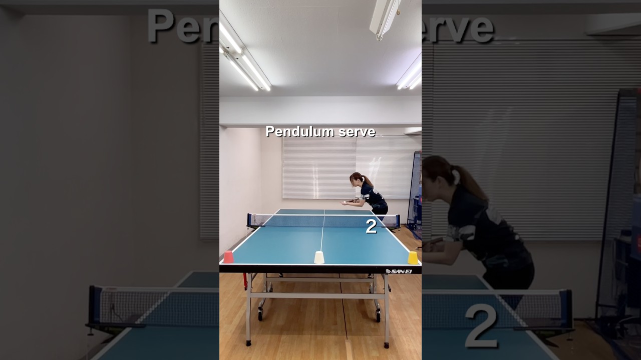 フォアサーブでコップ当てチャレンジ🎯