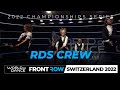 Rds crew  1st place team  frontrow  world of dance switzerland 2022  wodswz22