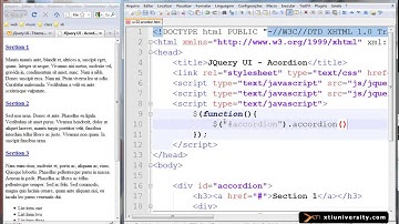 Universidade XTI  - jQuery - 32 - Exemplo jQueryUI - Accordion