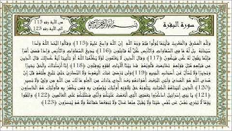 الذِّكْرُ الحَكِيْمُ - سورة البقرة من الآية 115 الى الآية 123 – القارىء المهندس ضياء شحتو