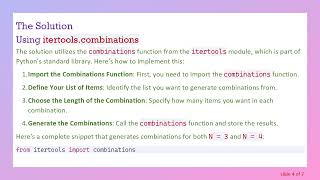 How to Get All Combinations of N Items in Python Using itertools