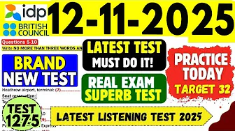 IELTS Listening Practice Test 2025 with Answers | 12.11.2025 | Test No - 1275 thumbnail
