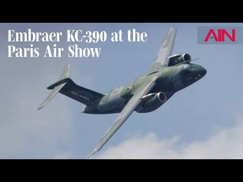 Embraer KC-390 Military Airlifter Flies at the Paris Airshow