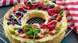 أطيب كيكة فراولة مع توت مشكل بحشوة ولا أروع | Mixed berries cake