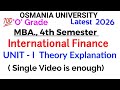 International Finance | UNIT 1 Theory Explanation | MBA 4th Semester | Osmania University